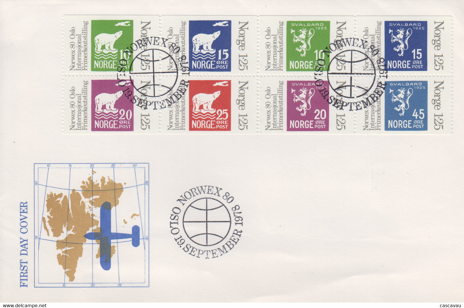 Enveloppe  FDC  1er  Jour    NORVEGE     Exposition  Internationale    NORWEX 80    1978 - FDC