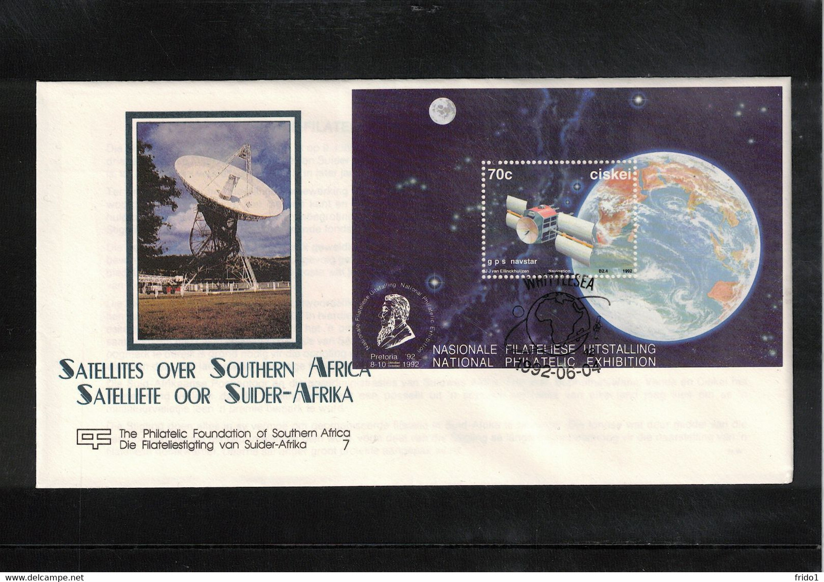 Ciskei 1992 Space / Raumfahrt Satellites Over Southern Africa Block FDC - Afrika