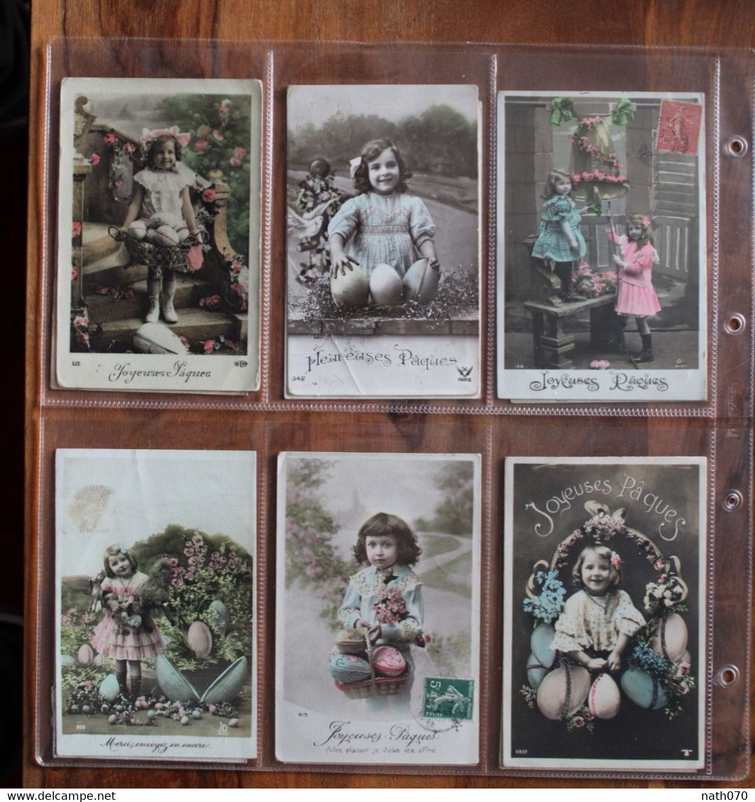 Lot 6 CPA Ak 1910's Joyeuses Pâques Postcard Animée Enfants - Pasen