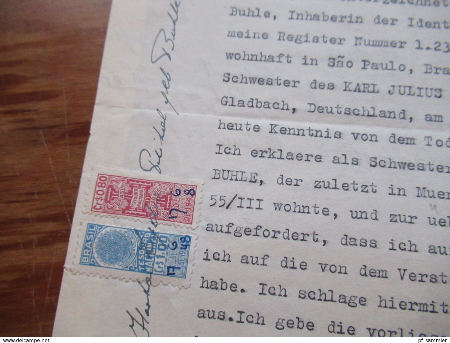 1948 Dokument Mit Fiskalmarken / Revenues Brasilien Und Consular Service GB / British Consulate General Sao Paulo - Lettres & Documents