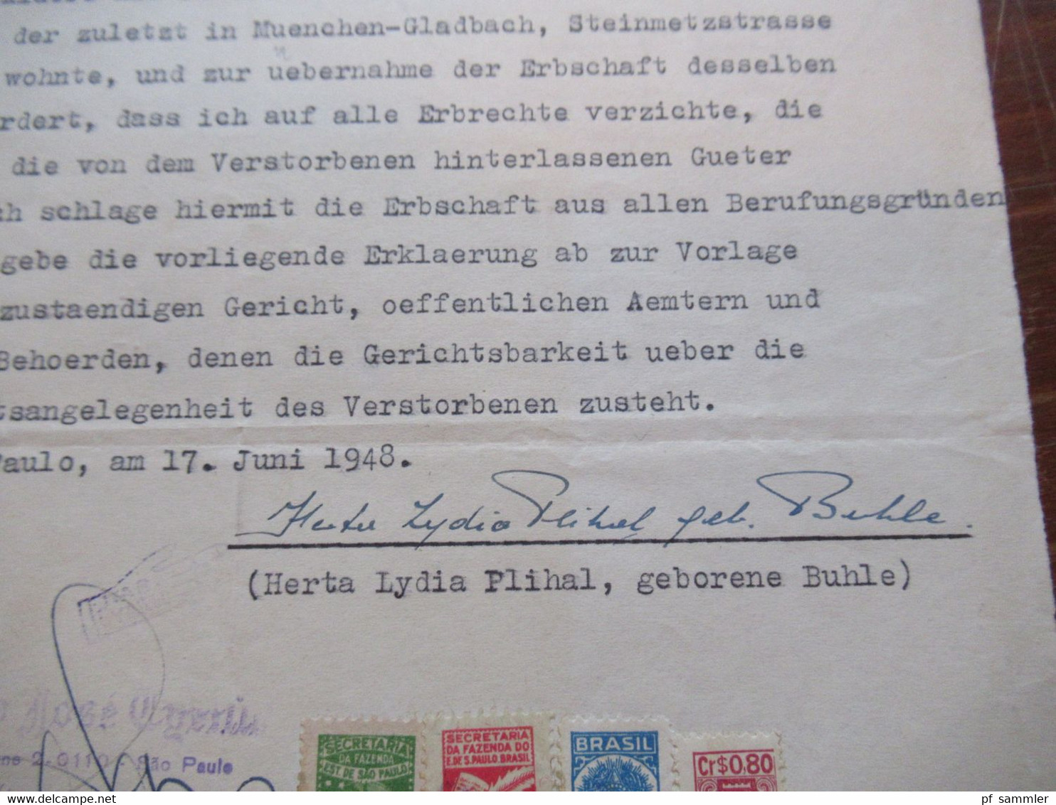 1948 Dokument Mit Fiskalmarken / Revenues Brasilien Und Consular Service GB / British Consulate General Sao Paulo - Cartas & Documentos