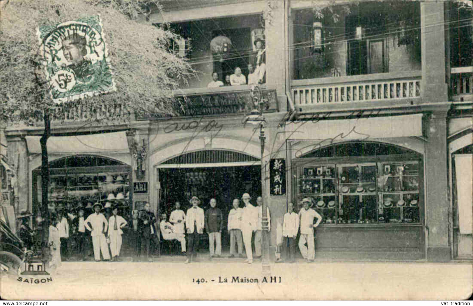 CHINE - Cachet D'arrivée De Tien Tsin Poste Française Au Verso D'une Carte Postale De Saïgon En 1911 - L 109941 - Briefe U. Dokumente