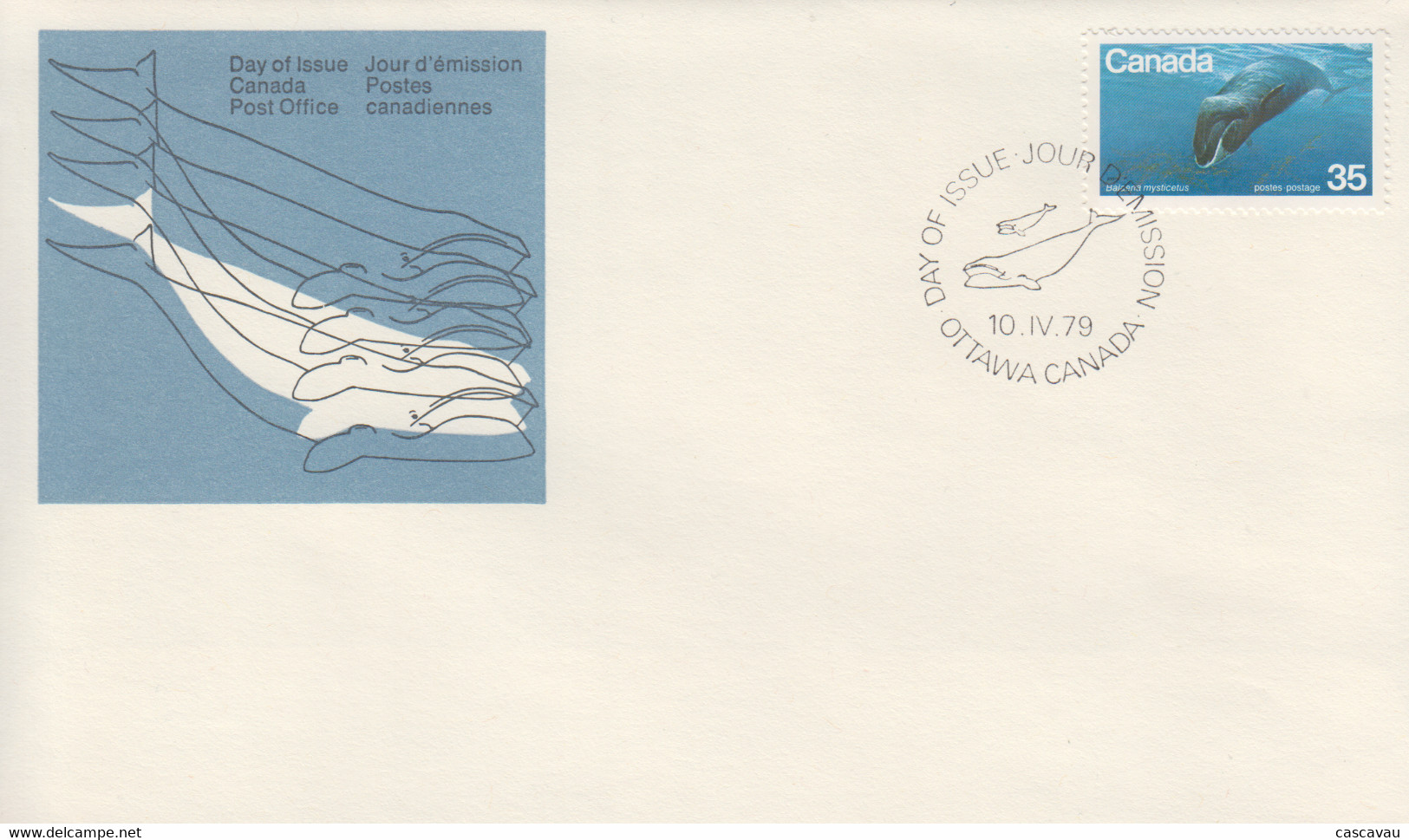 Enveloppe  FDC  1er  Jour    CANADA     Baleine  Franche   1979 - Baleines