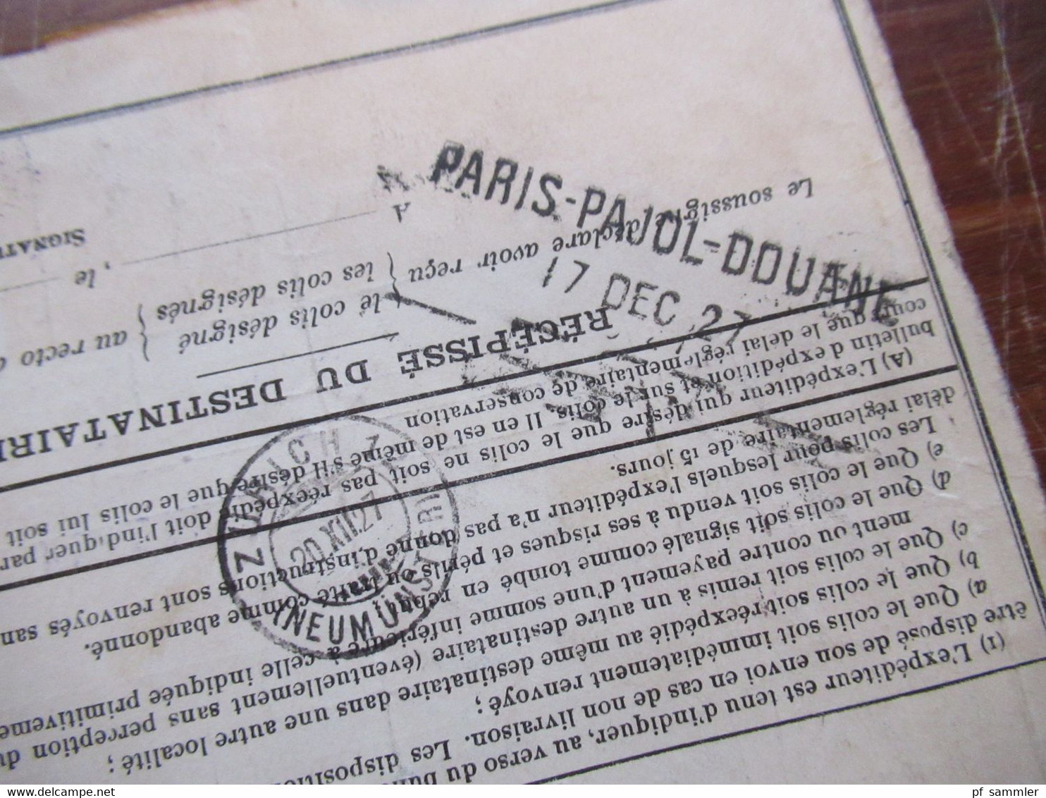 Frankreich 1927 Auslandspaketkarte Colis Postaux In Die Schweiz Valeur Declaree / Paris - Est Mit Vielen Stempeln!! - Cartas & Documentos