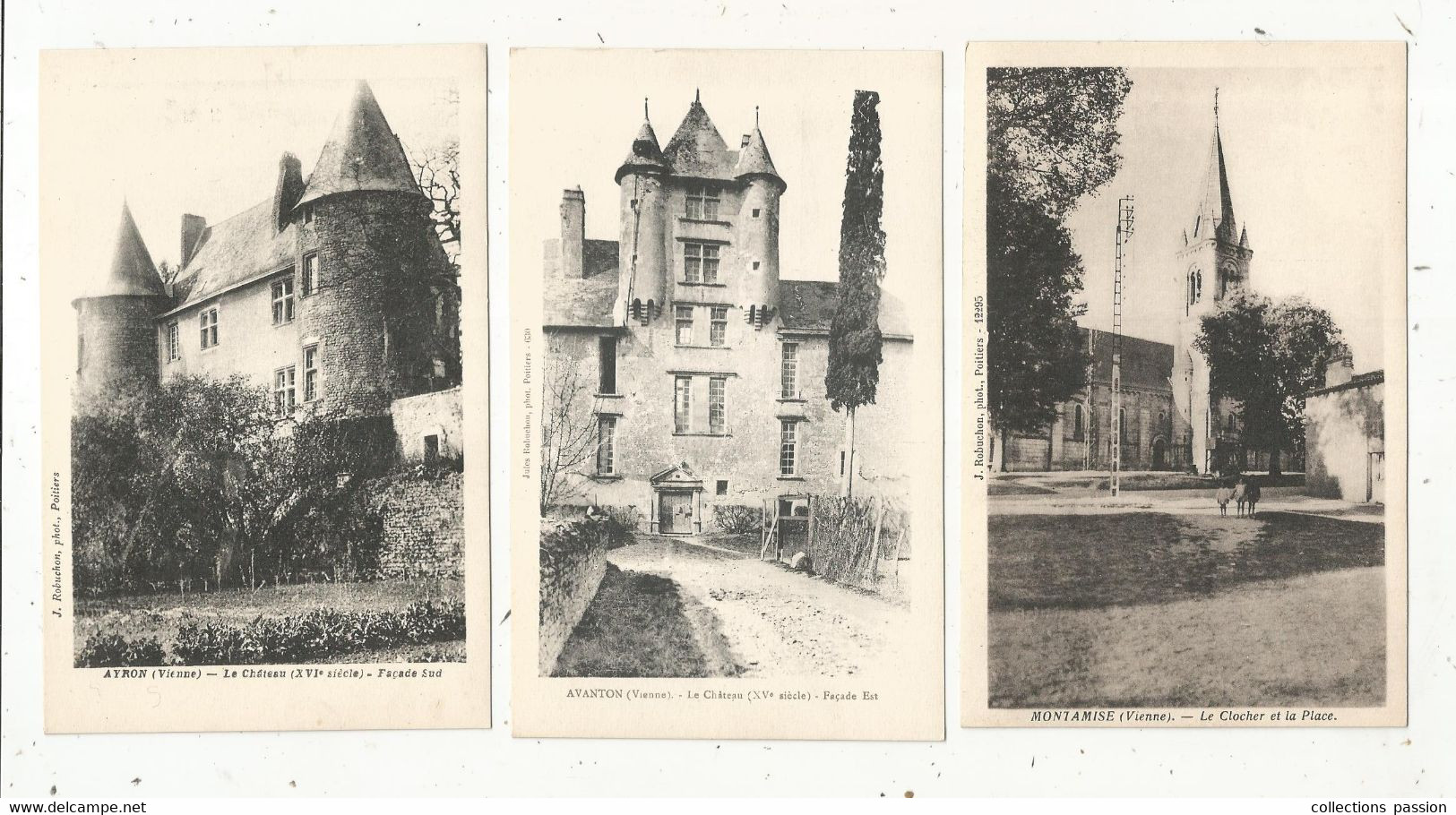 Cp ,86, VIENNE, La Villedieu Du Clain,Avanton, Montamisé, Ayron, St Martin La Rivière..,2 Scans,LOT DE 6 CARTES POSTALES - 5 - 99 Cartes