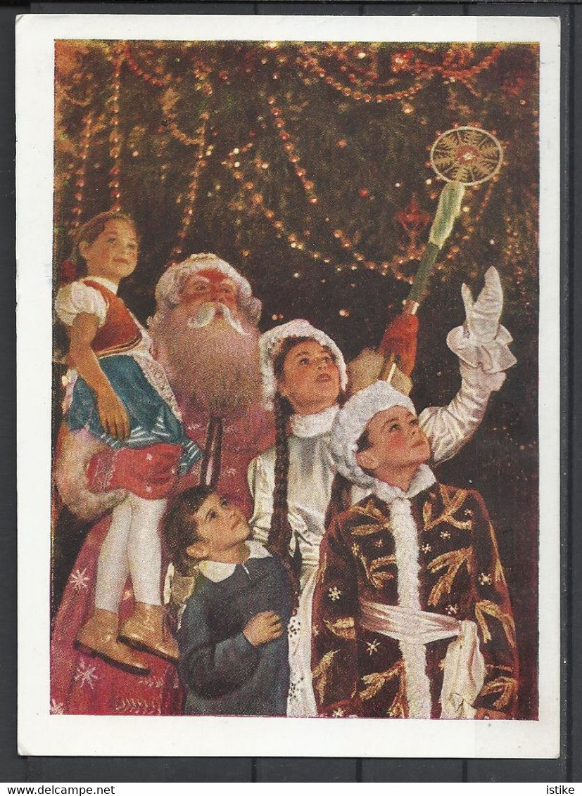 Russia - USSR, Merry Christmas, Santa Claus With Children, 1959. - Weihnachtsmänner