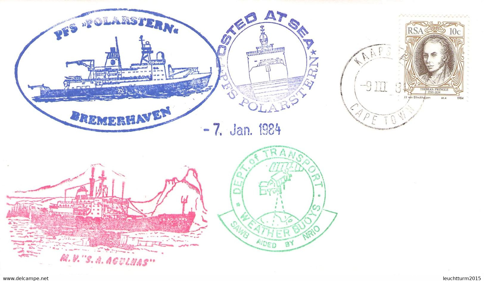 SOUTH AFRICA - COVER 1984 KAAPSTAD - PFS "POLARSTERN" / YZ65 - Covers & Documents