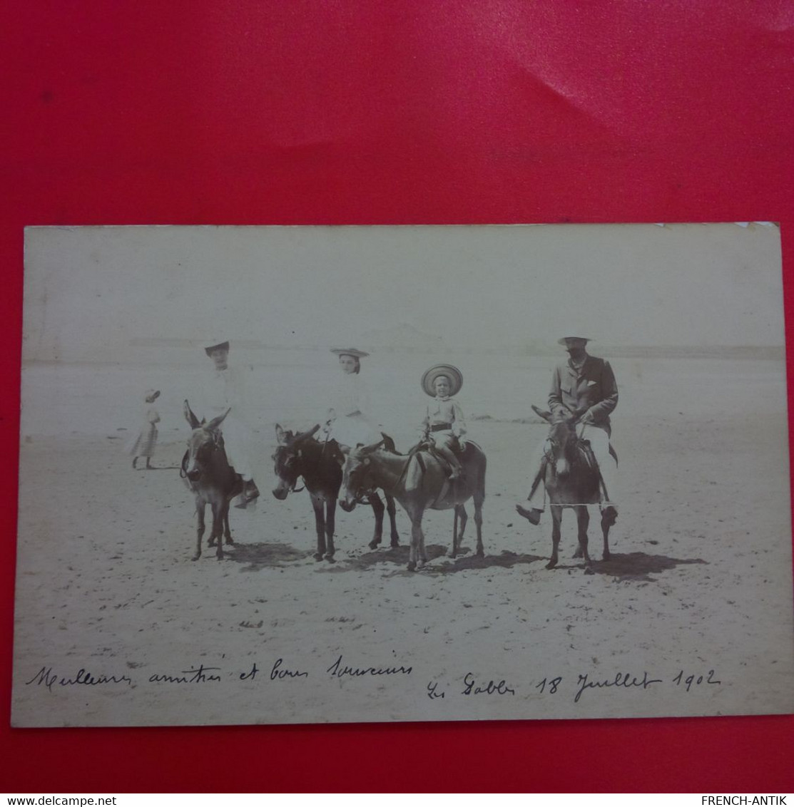 CARTE PHOTO LES SABLES PLAGE ANE 1902 - Sables D'Olonne