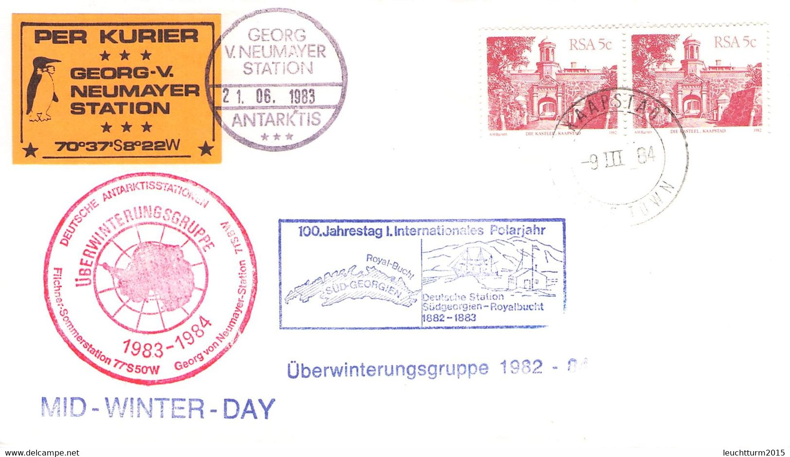 SOUTH AFRICA - COVER 1984 KAAPSTAD - GEORG NEUMAYER STATION / YZ66 - Briefe U. Dokumente