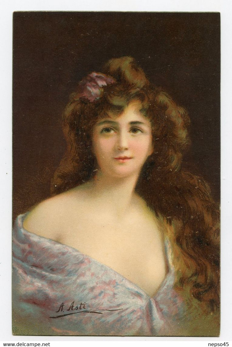 A. Asti.jolie Jeune Fille.beautiful Girl.Décolleté Généreux - Asti