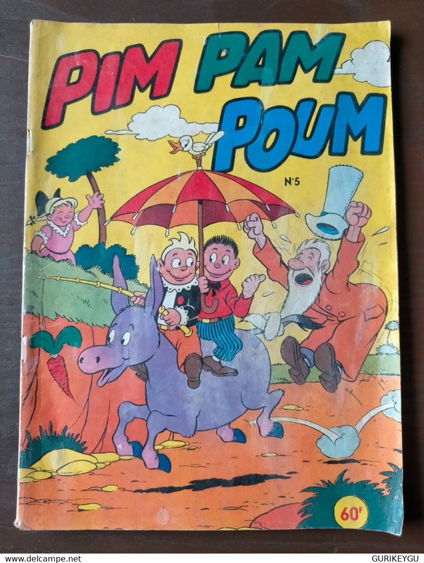 Superbe Et Très Rare Bd PIM PAM POUM N° 5 LUG Aout 1956 Au Dos DAVY CROCKETT  1 - Pim Pam Poum