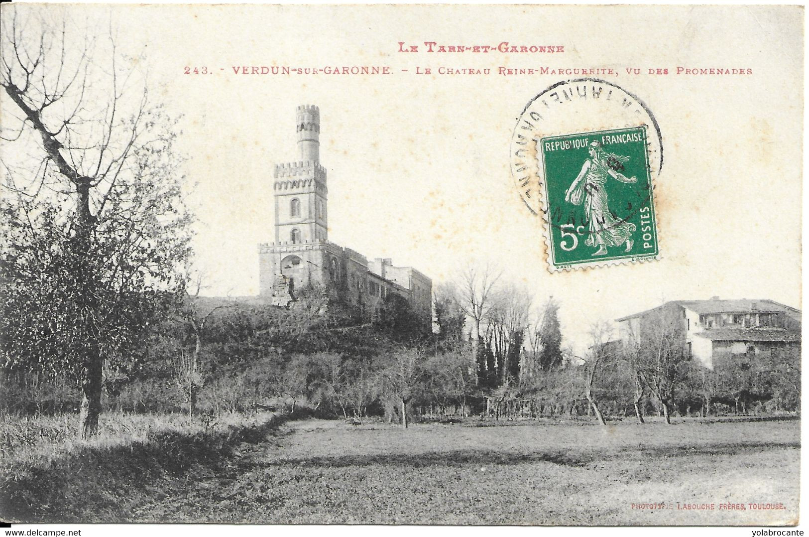 CP, Verdun Sur Garonne, Le Château Reine Marguerite 1907 - Verdun Sur Garonne