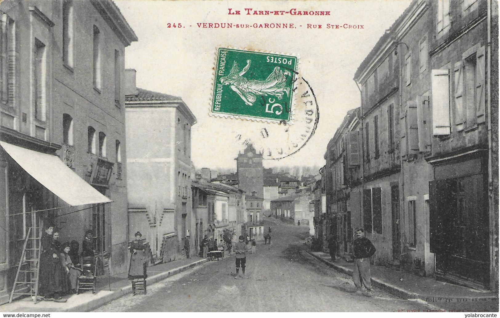 Superbe CPA , Verdun Sur Garonne, Route Ste Croix,vers 1907 - Verdun Sur Garonne