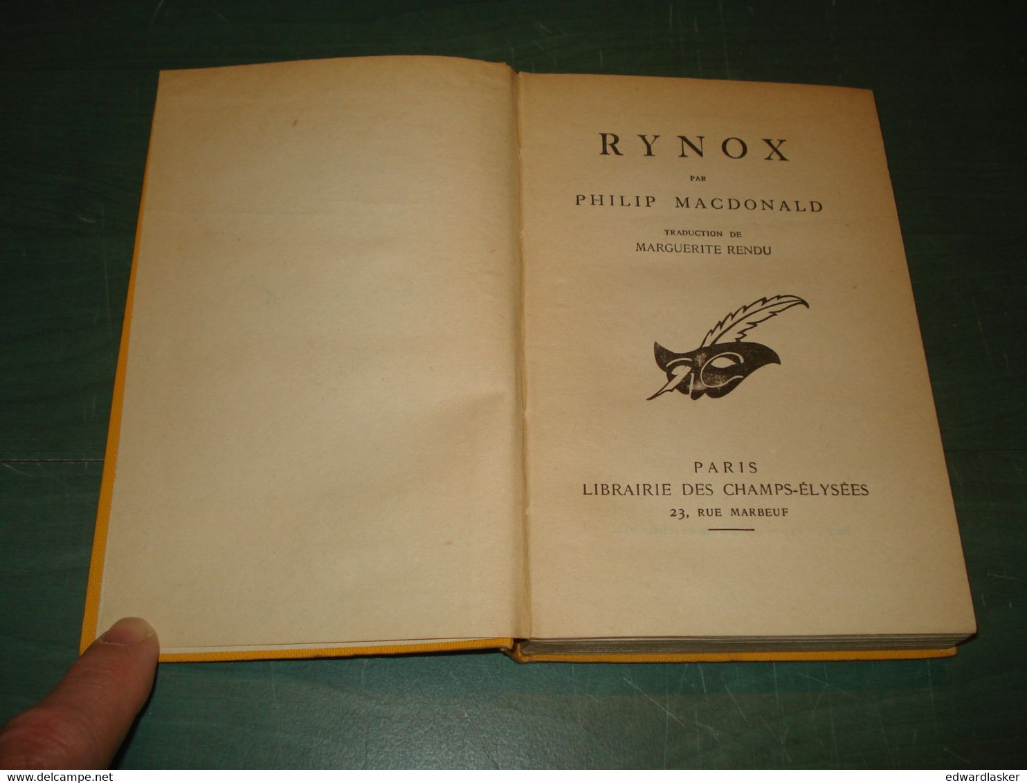 Le MASQUE N°137 : Rynox /Philip MacDonald - Jaquette 1933 - Le Masque