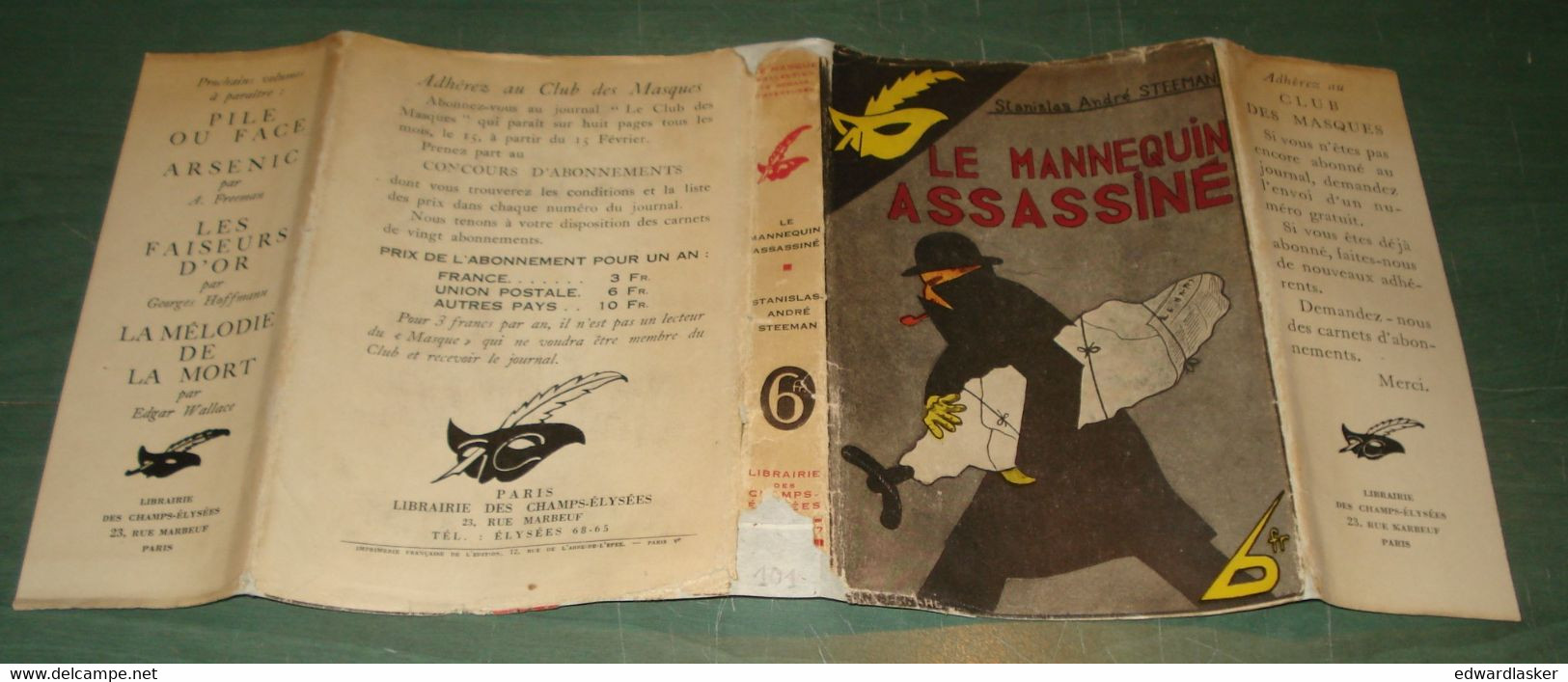 Le MASQUE n°101 : Le mannequin assassiné /S.A. Steeman - jaquette 1932