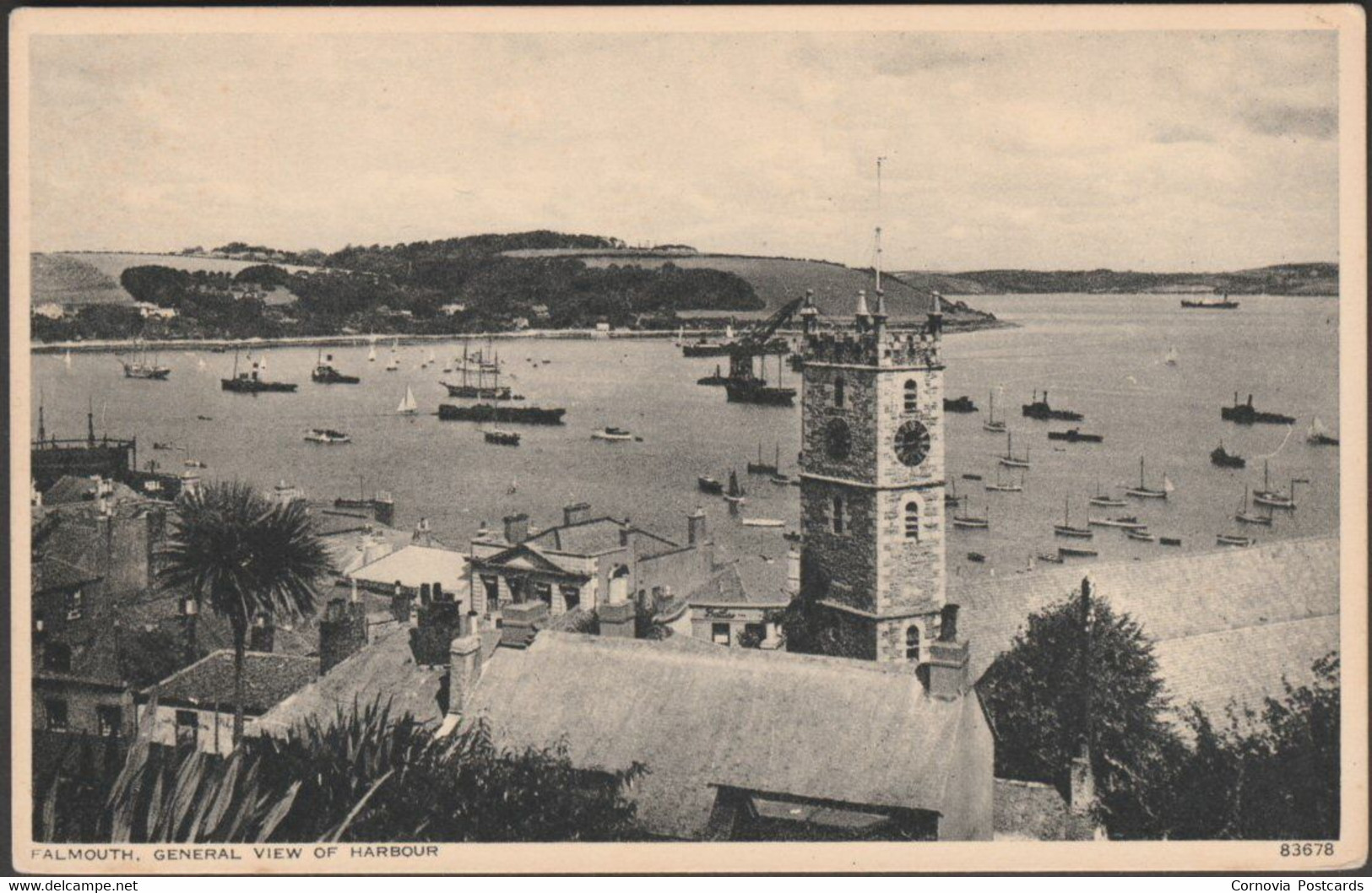 General View Of Harbour, Falmouth, Cornwall, C.1940s - Photochrom Postcard - Falmouth