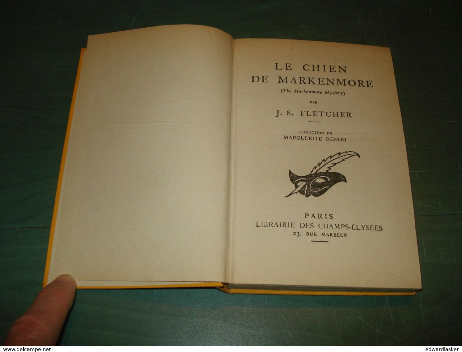 Le MASQUE N°172 : Le Chien De Markenmore /J.S. Fletcher - Jaquette 1935 - Le Masque