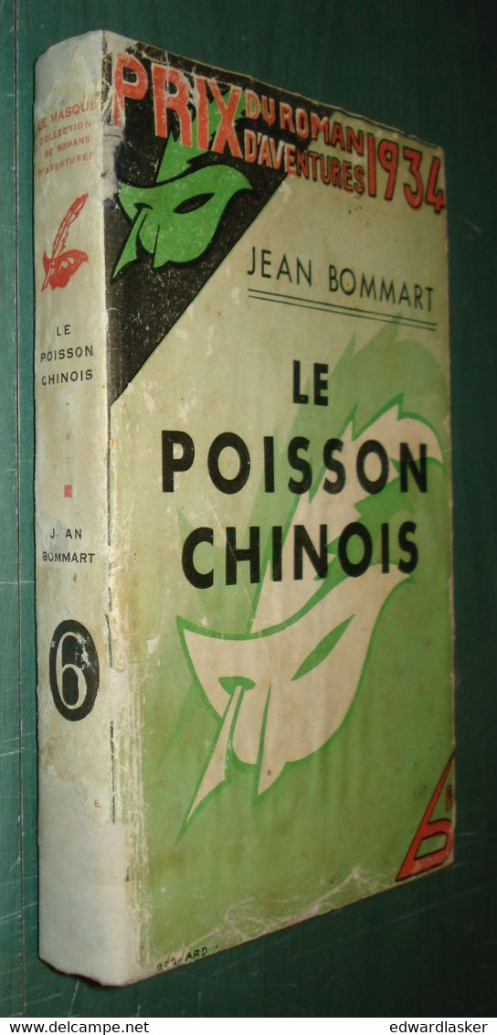 Le MASQUE N°156 : Le Poisson Chinois /Jean Bommart - Jaquette 1934 - Le Masque