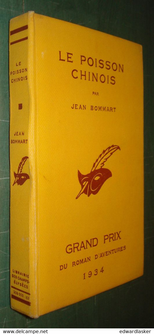 Le MASQUE N°156 : Le Poisson Chinois /Jean Bommart - Jaquette 1934 - Le Masque