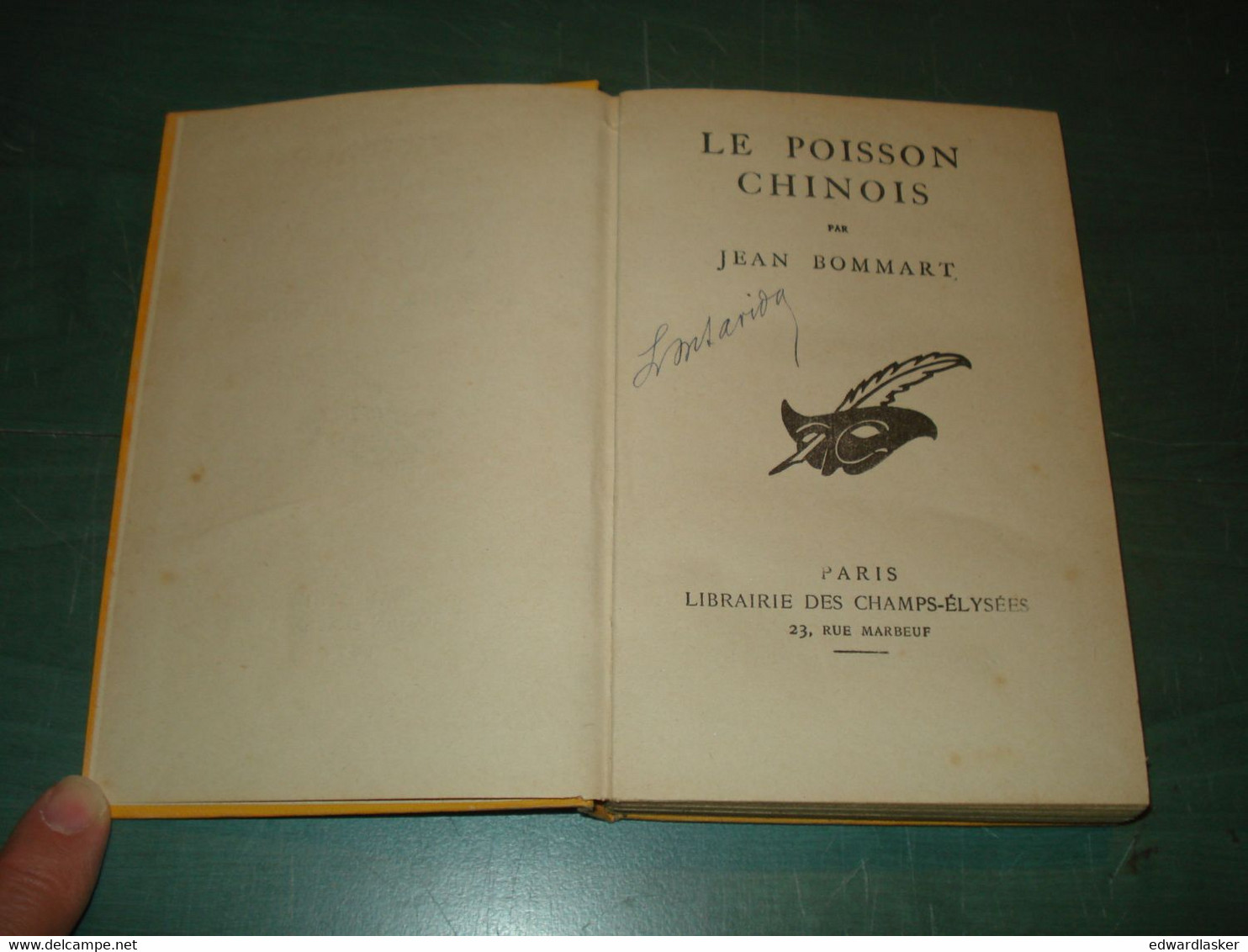 Le MASQUE N°156 : Le Poisson Chinois /Jean Bommart - Jaquette 1934 - Le Masque