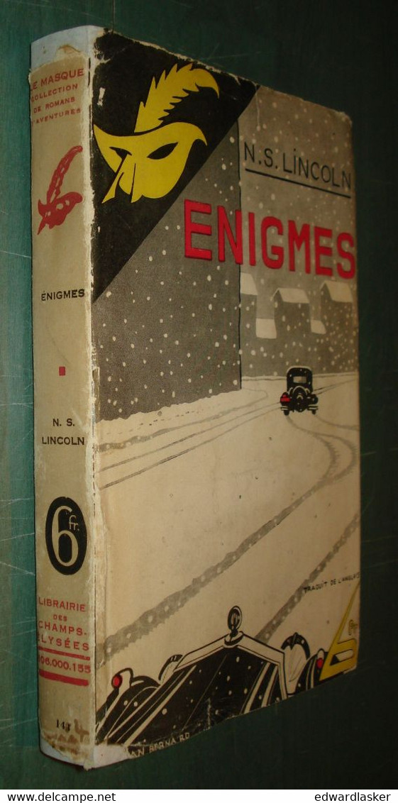 Le MASQUE N°144 : Enigmes /N.S. Lincoln - Jaquette 1933 - Le Masque