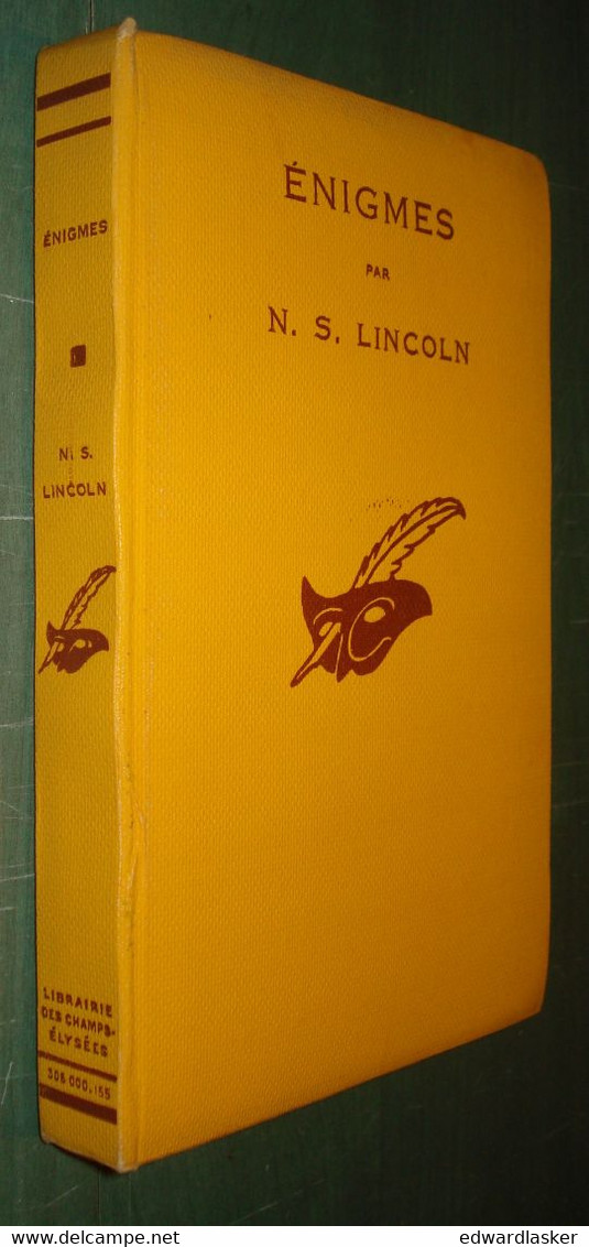 Le MASQUE N°144 : Enigmes /N.S. Lincoln - Jaquette 1933 - Le Masque