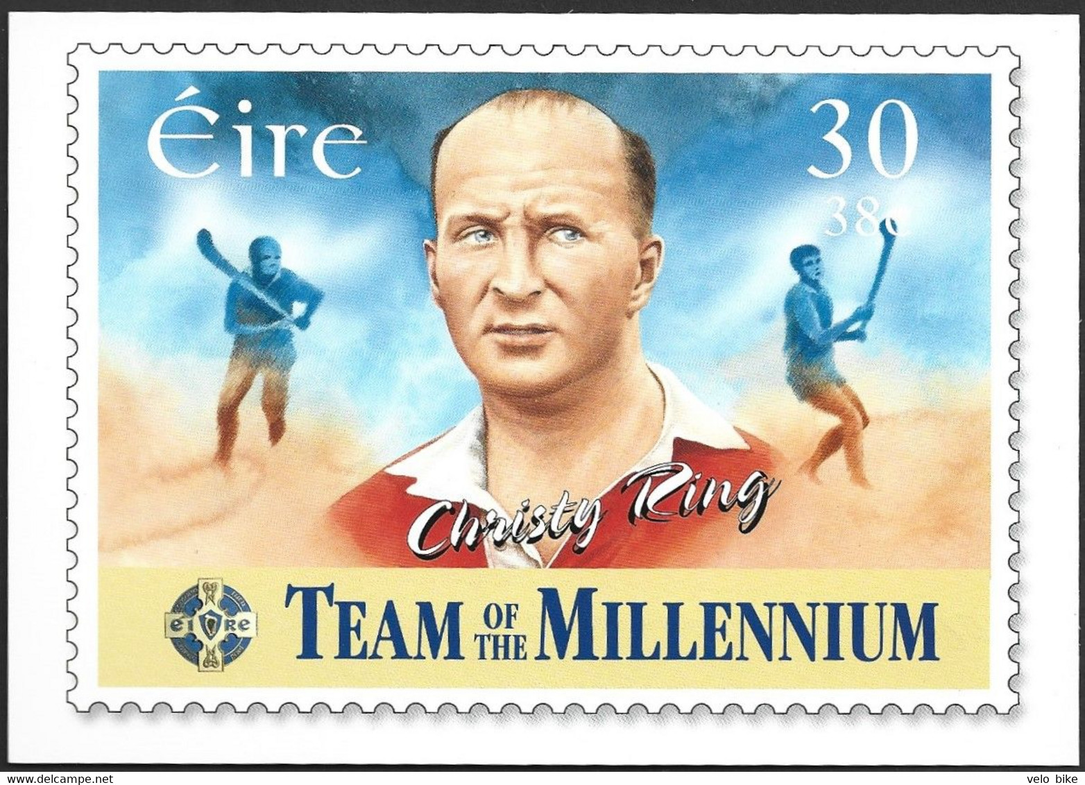 Eire Ireland Postal Stationery Postage Paid Cork 2005 Christy Ring Hurler Centre-forward Prioritaire Airmail - Interi Postali