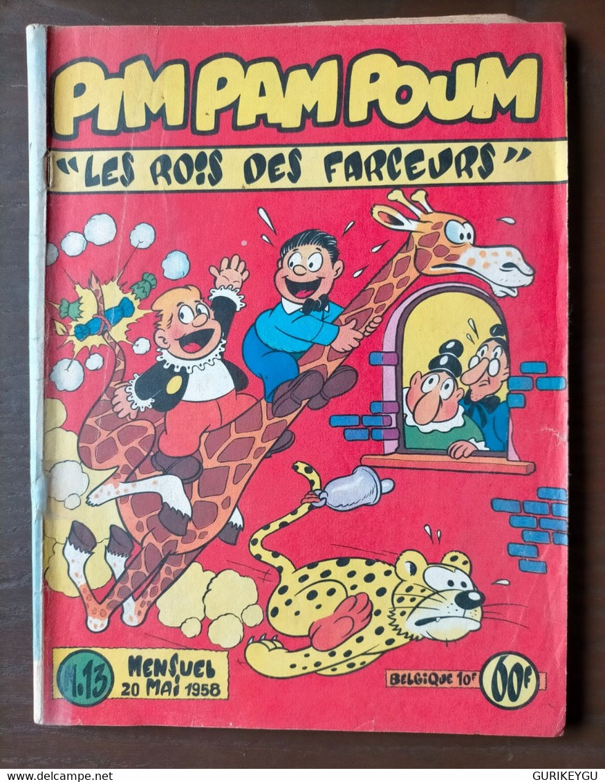 Superbe Et Très Rare Bd PIM PAM POUM N° 13 LUG  20/05/1958  Au Dos Pub HONDO - Pim Pam Poum