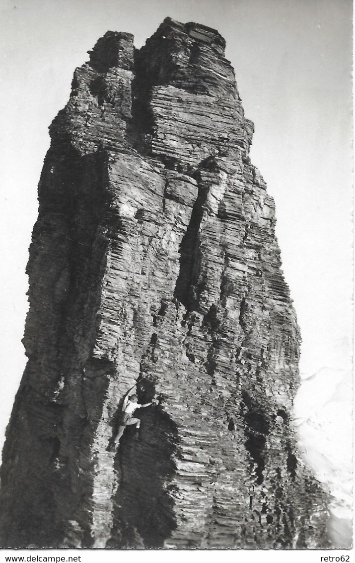 BERGSTEIGEN → Bergsteiger Am Tschinggelochtighorn Hauptgipfel, Fotokarte Ca.1940 - Gsteig Bei Gstaad