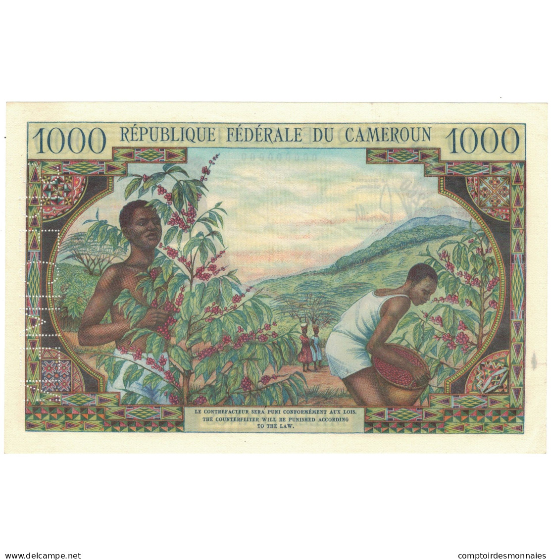 Billet, Cameroun, 1000 Francs, Specimen, KM:7, SPL - Cameroun