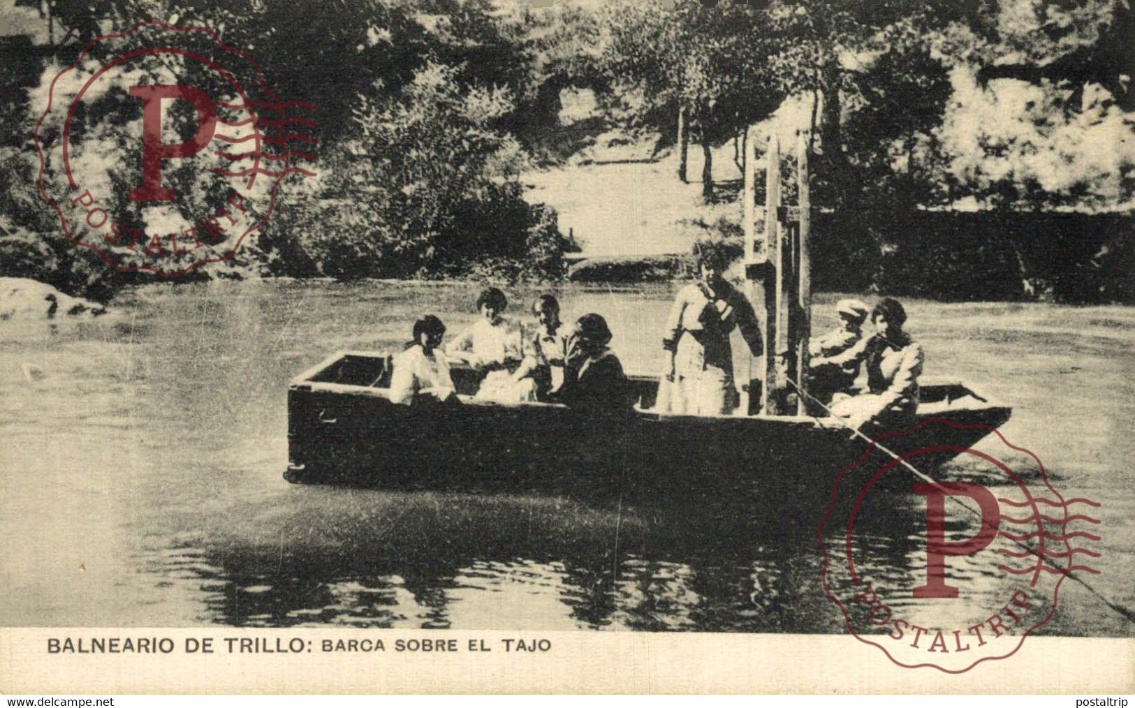 GUADALAJARA. BALNEARIO DE TRILLO. BARCA SOBRE EL TAJO. - Guadalajara