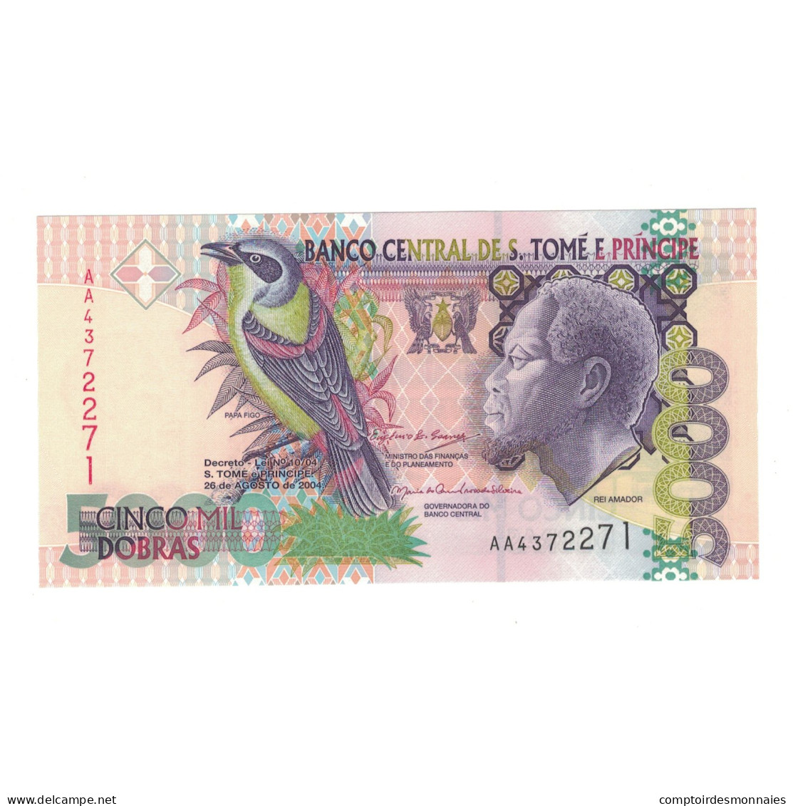 Billet, Saint Thomas And Prince, 5000 Dobras, 2004, 2004-08-26, KM:65b, NEUF - Sao Tomé Et Principe