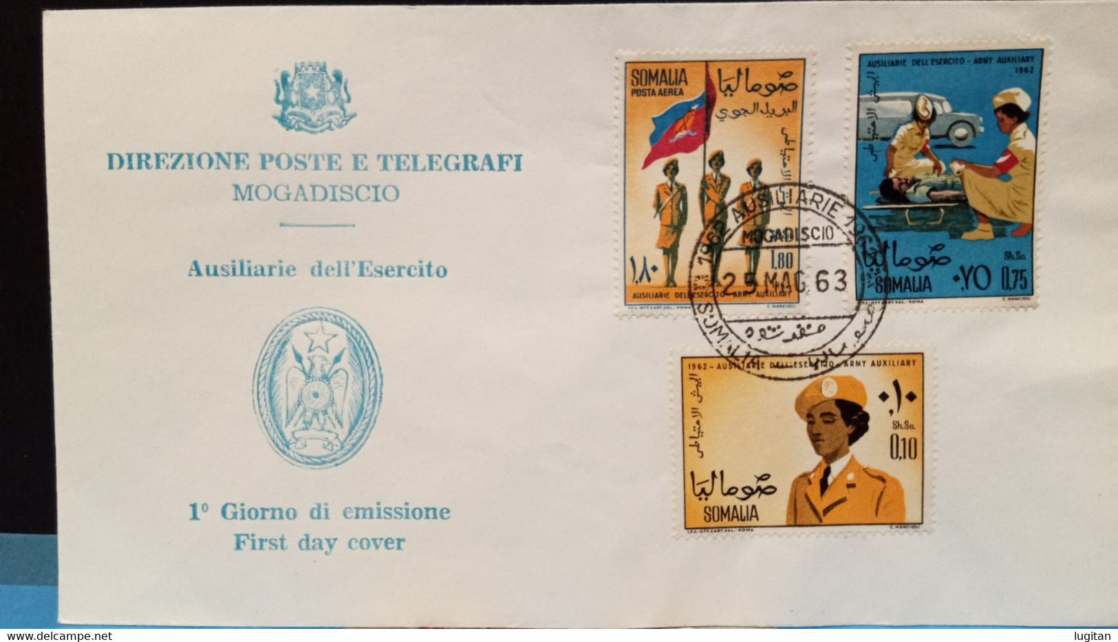 SOMALIA  - AUSILIARIE DI POLIZIA - 6 VALORI - 2 FDC - ANNO 1963 - Somalië