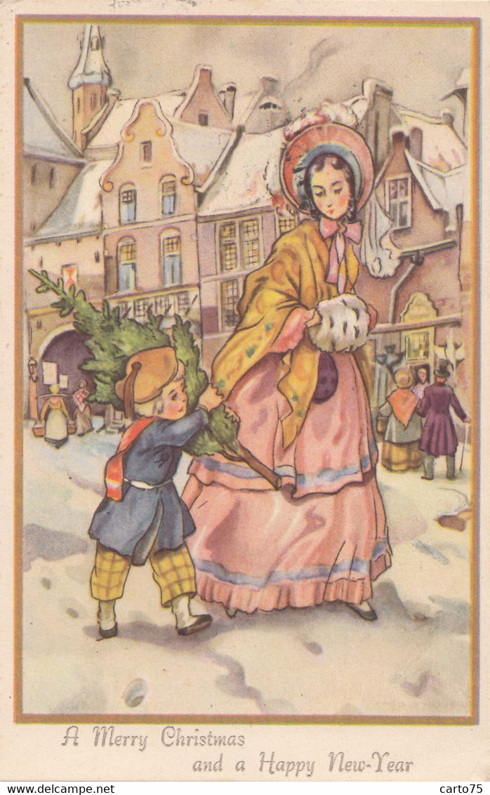 Fêtes - Noël - Illustrateur - Merry Christmas - Costumes XIXème Siècle - Postmarked Amersfoort 1952 - Sonstige & Ohne Zuordnung