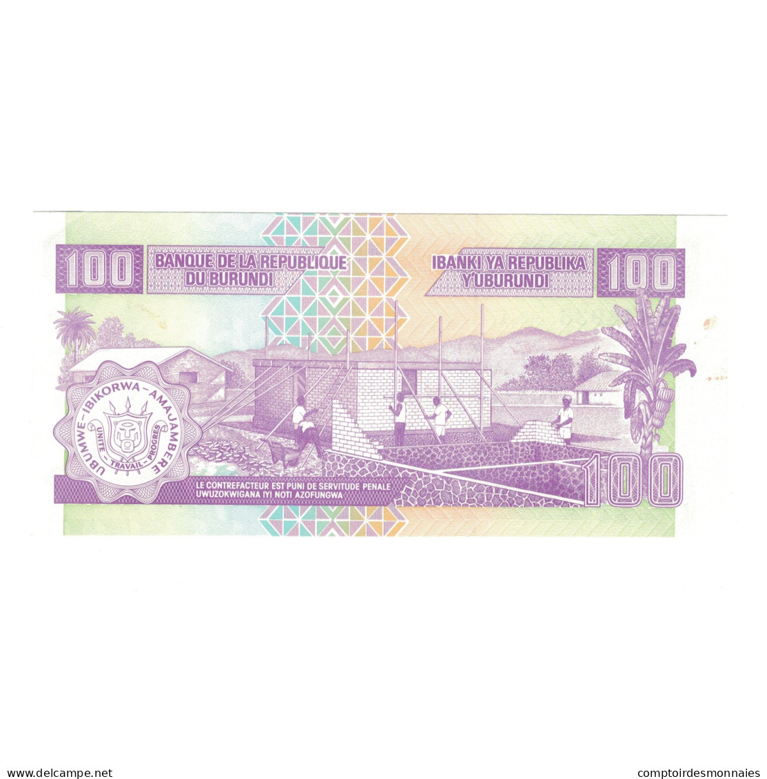 Billet, Burundi, 100 Francs, 2004, 2004-05-01, KM:37D, SPL - Burundi
