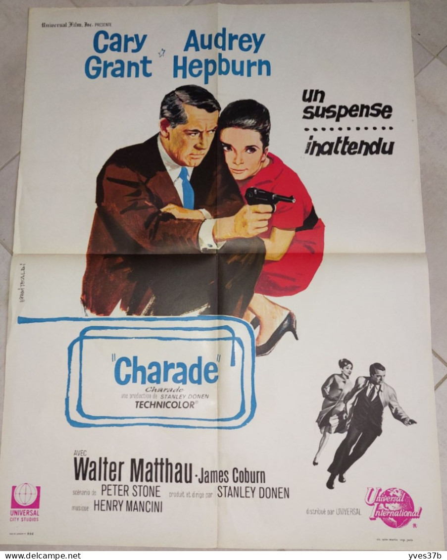 CHARADE Cary Grant, Audrey Hepburn...1963 - Affiche 60x80 - TTB - Manifesti & Poster