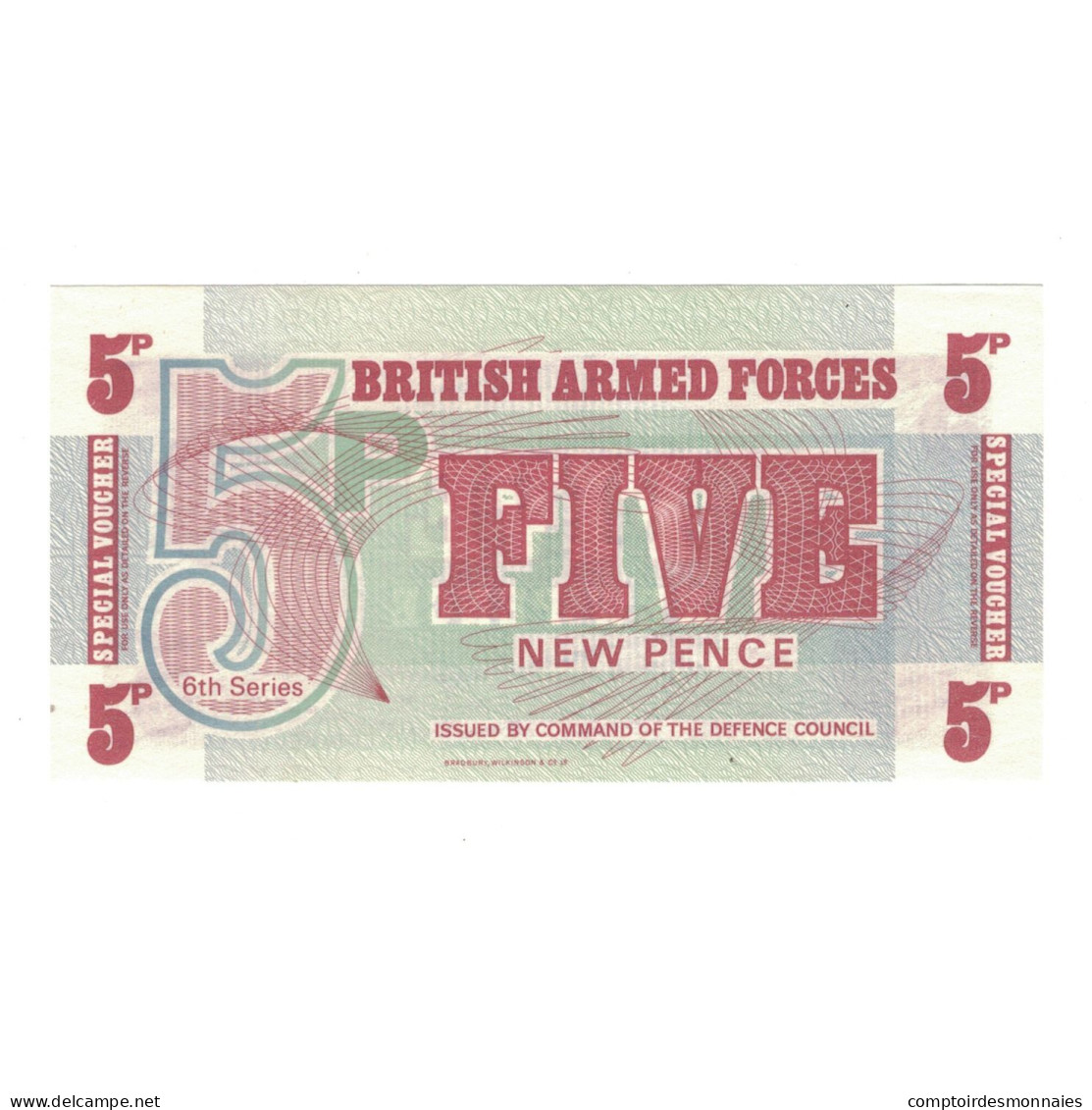 Billet, Grande-Bretagne, 5 New Pence, Undated (1972), KM:M44a, SPL - Fuerzas Armadas Británicas & Recibos Especiales