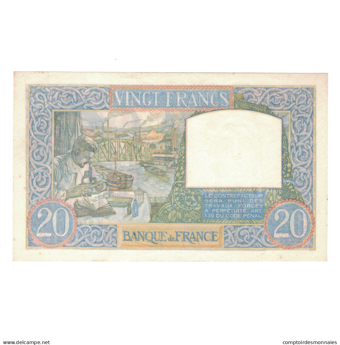 France, 20 Francs, Science Et Travail, 1939, 1939-12-07, SPL, Fayette:12.01 - 20 F 1939-1942 ''Science Et Travail''