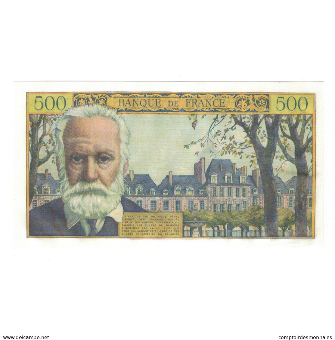 France, 500 Francs, Victor Hugo, 1957, 1957-12-05, NEUF, Fayette:35.07, KM:133b - 500 F 1954-1958 ''Victor Hugo''
