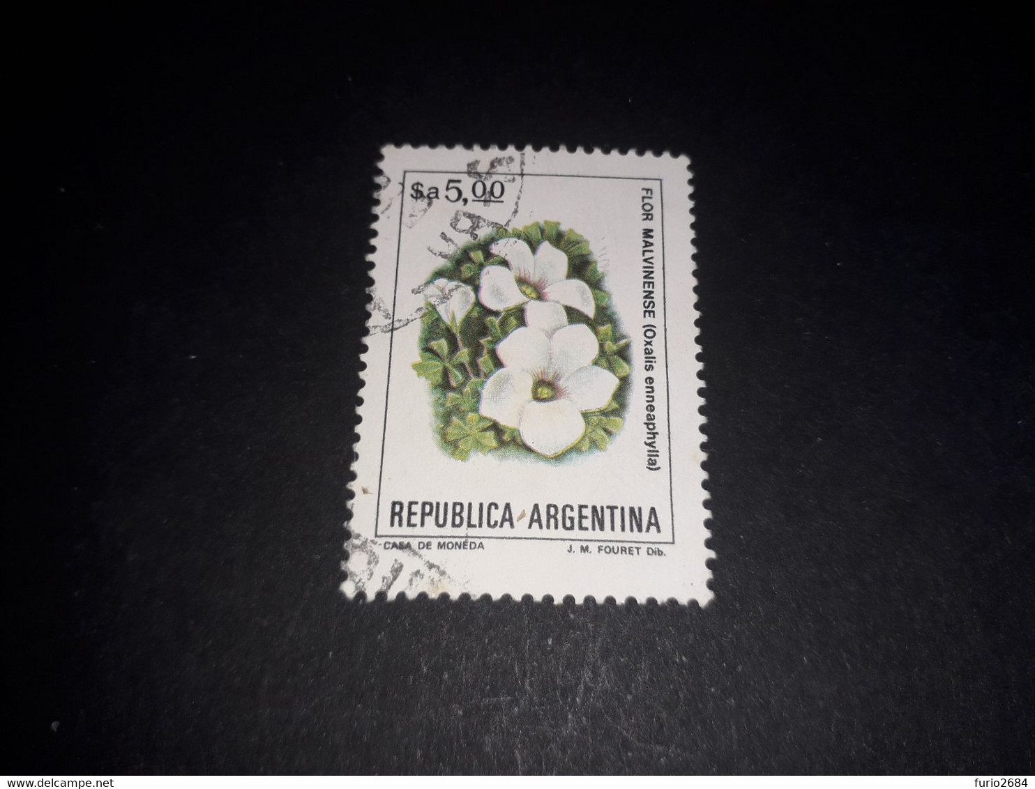 02AL03 REPUBLICA ARGENTINA SERIE FIORI FIORE "O" - Used Stamps