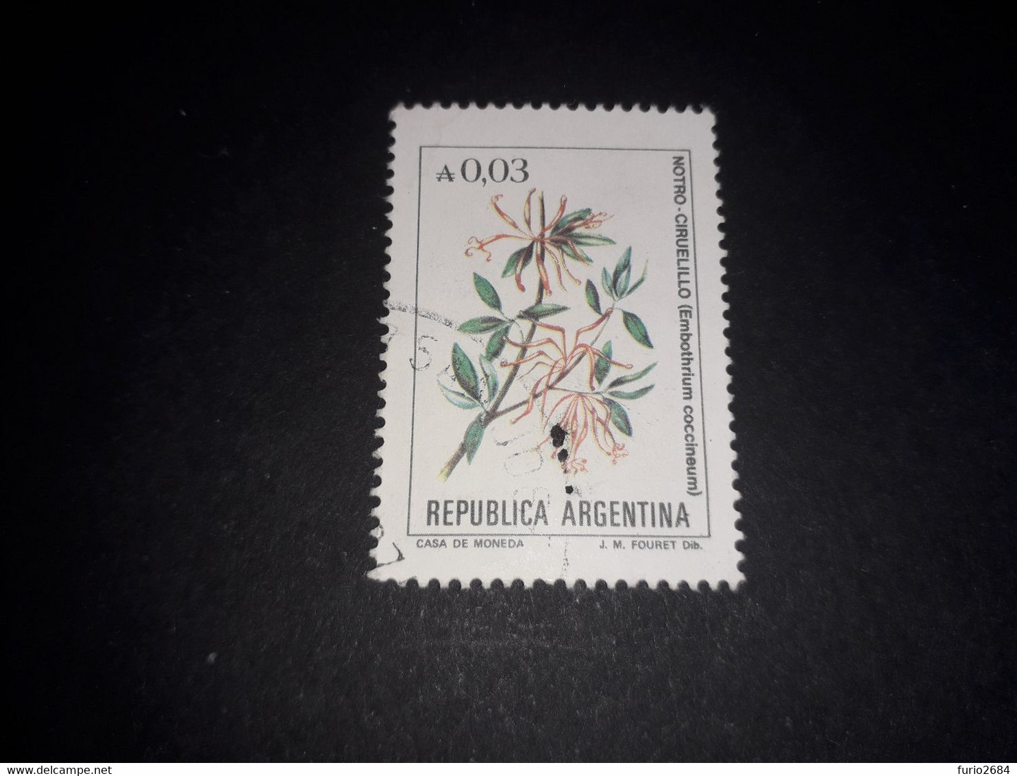 02AL03 REPUBLICA ARGENTINA SERIE FIORI FIORE "O" - Used Stamps