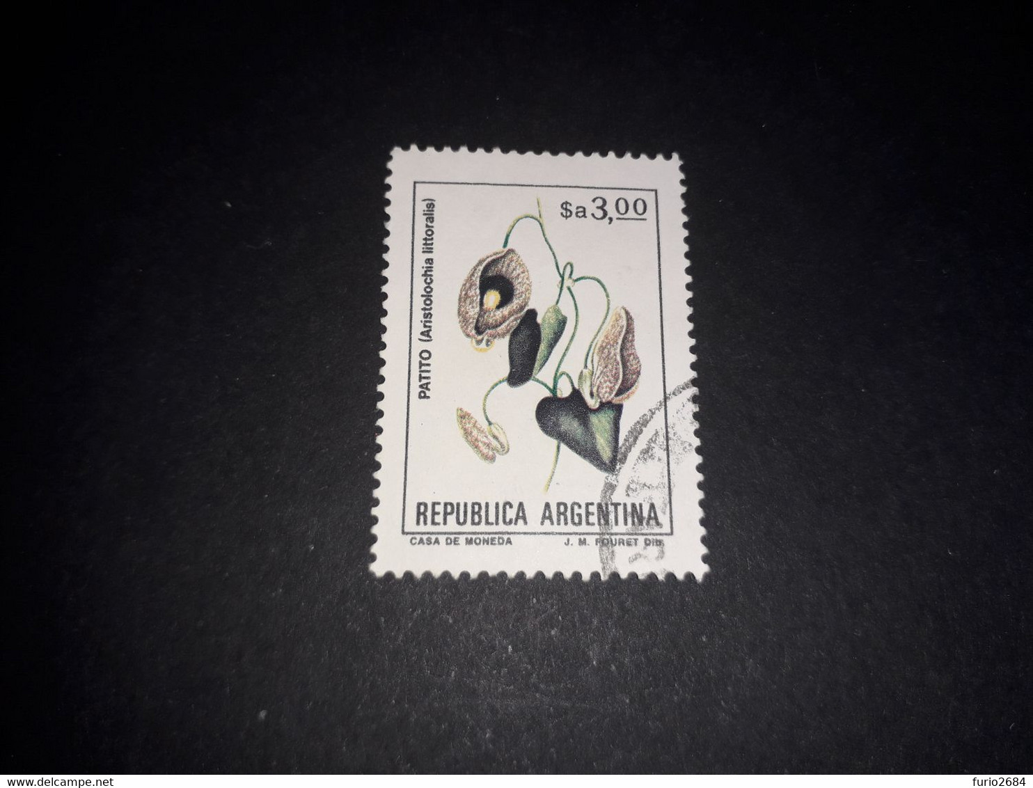 02AL03 REPUBLICA ARGENTINA SERIE FIORI FIORE "O" - Used Stamps