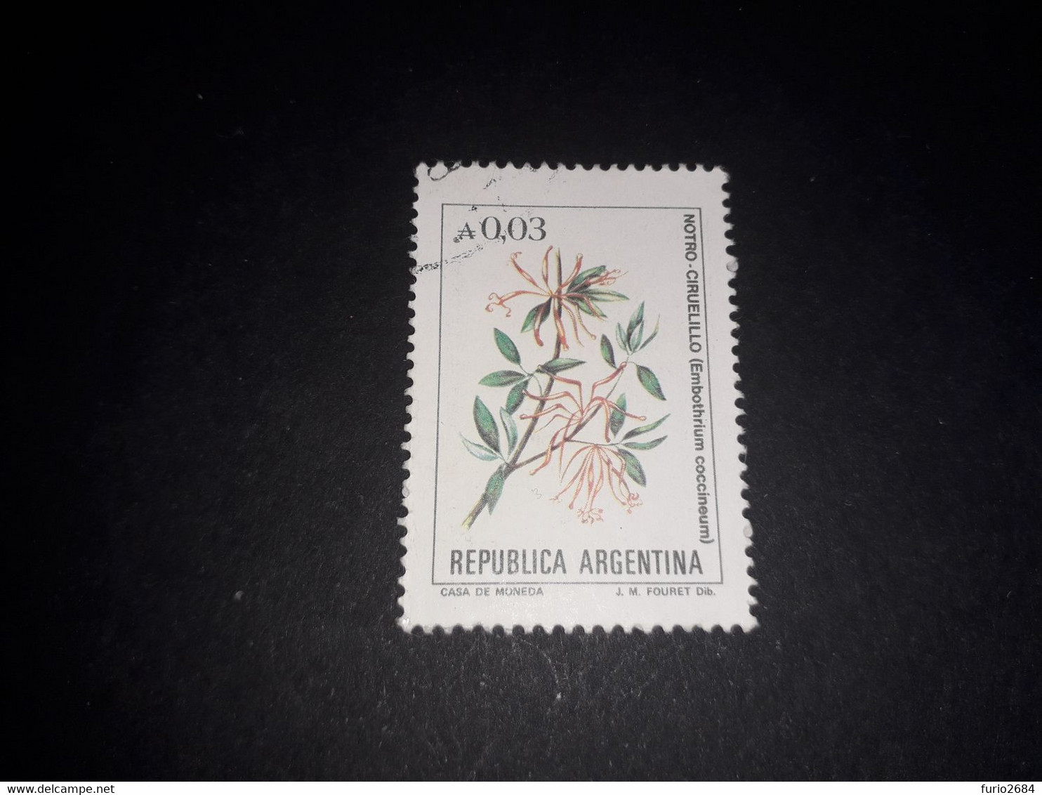 02AL03 REPUBLICA ARGENTINA SERIE FIORI FIORE "O" - Used Stamps