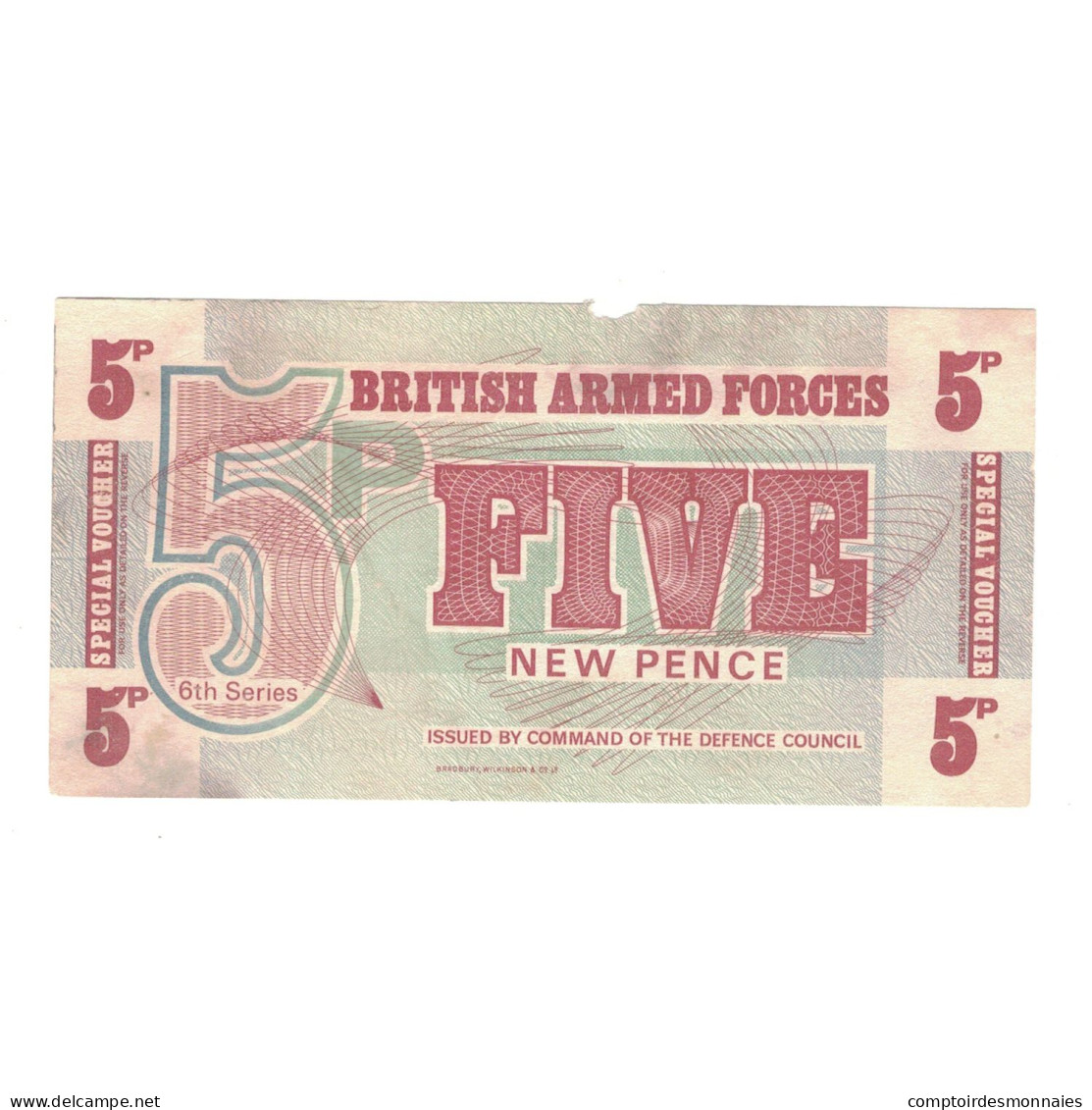 Billet, Grande-Bretagne, 5 New Pence, Undated (1972), KM:M47, TB+ - British Armed Forces & Special Vouchers