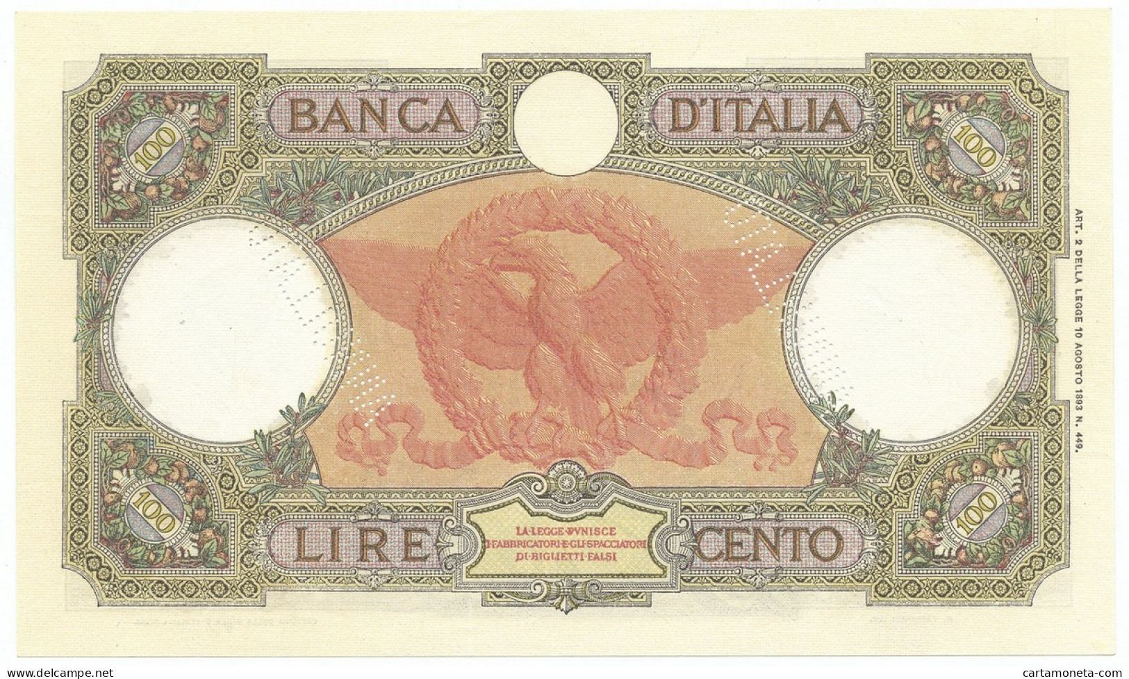 100 LIRE CAMPIONE CAPRANESI AQUILA ROMANA FASCIO ROMA 05/10/1931 SPL+ - Regno D'Italia - Altri