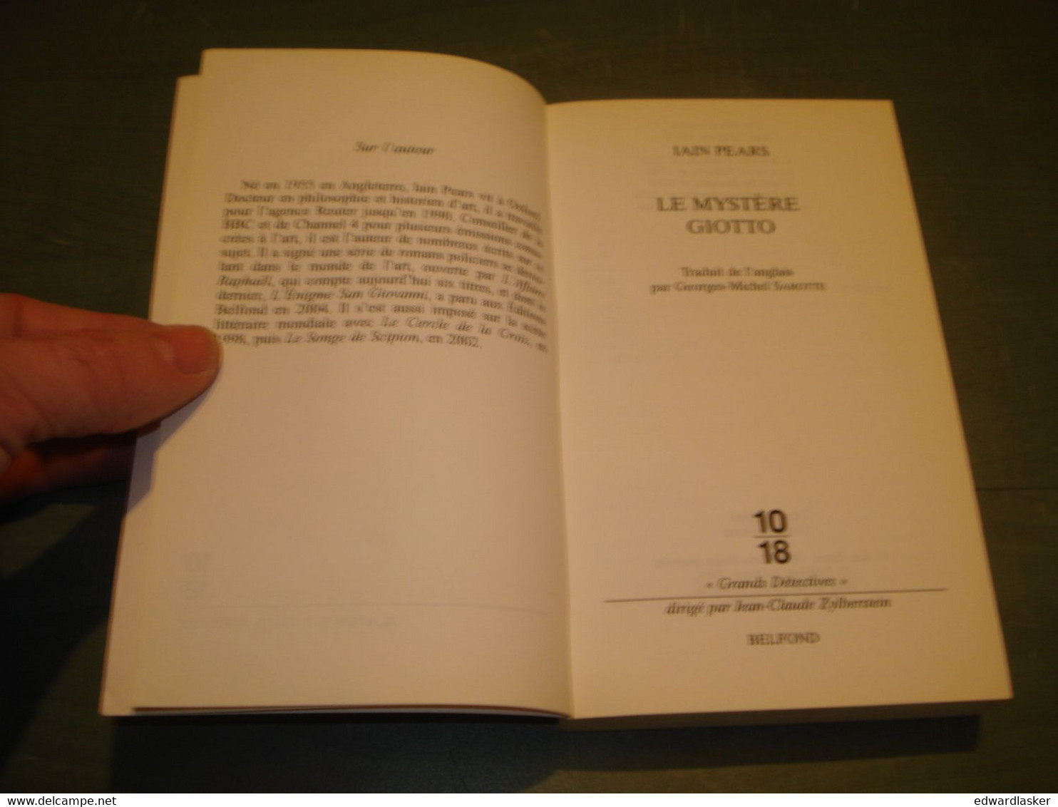 Coll. 10/18 N°3706 : Le Mystère Giotto /Iain Pears - Janvier 2005 - 10/18 - Grands Détectives