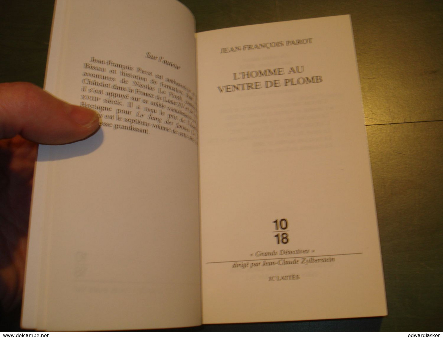 Coll. 10/18 N°3261 : L'homme Au Ventre De Plomb /J.-F. Parot - Sept 2008 - 10/18 - Grands Détectives