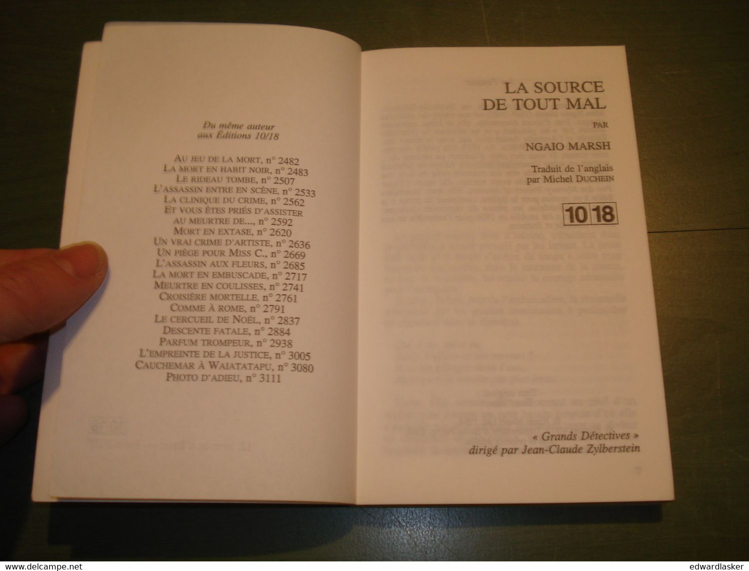 Coll. 10/18 N°3206 : La Source De Tout Mal /Ngaïo Marsh - Mars 2000 - 10/18 - Grands Détectives