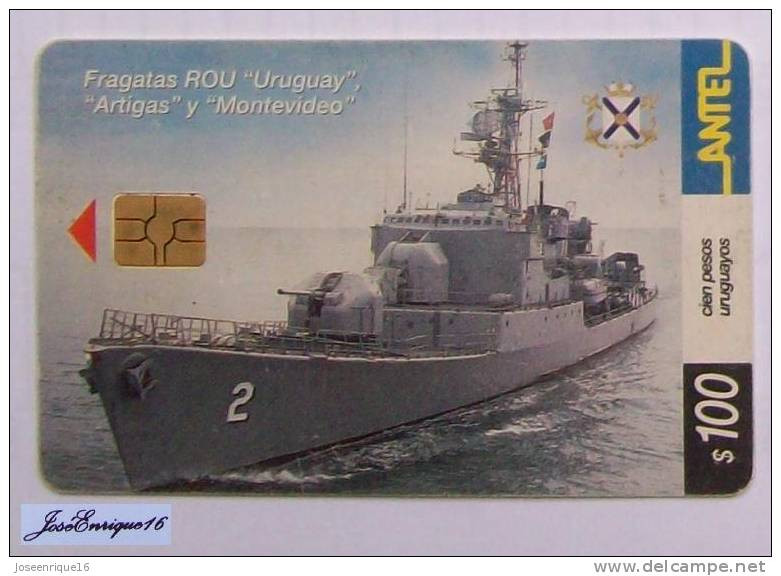 TC 258a FRAGATAS URUGUAY, ARTIGAS Y MONTEVIDEO. ARMADA NACIONAL. Frégates De La Marine Nationale, NATIONAL NAVY FRIGATE. - Uruguay