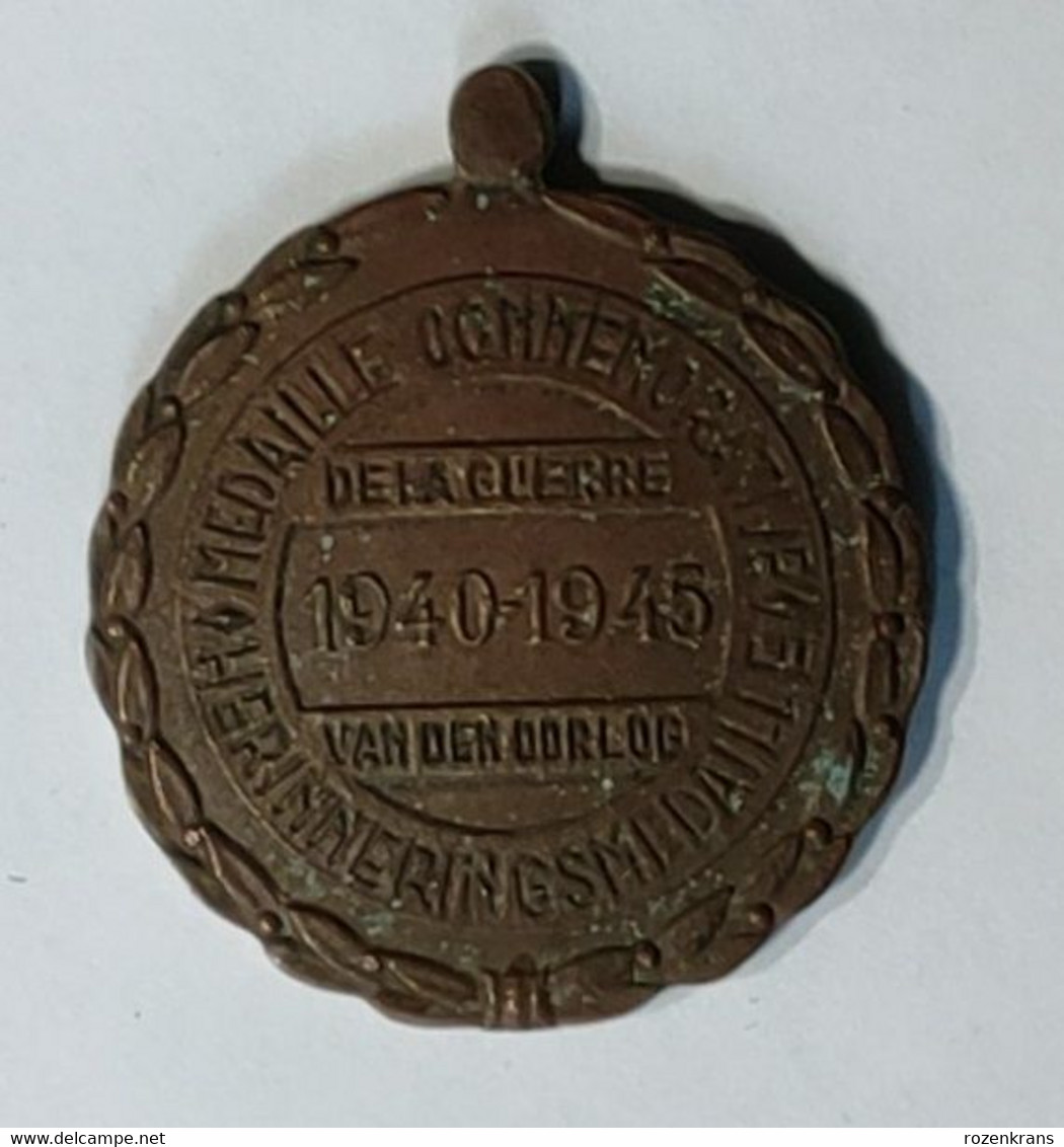 1940 1945 Original Originele Medal  Médaille Commemorative Herinneringsmedaille WW2 WWII World War 2 Belgian Belge - Belgique